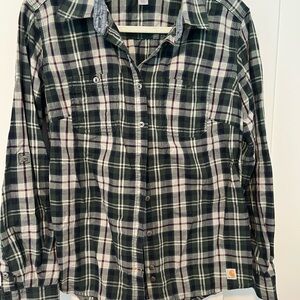 Carhartt Womens's Green Plaid Shirt